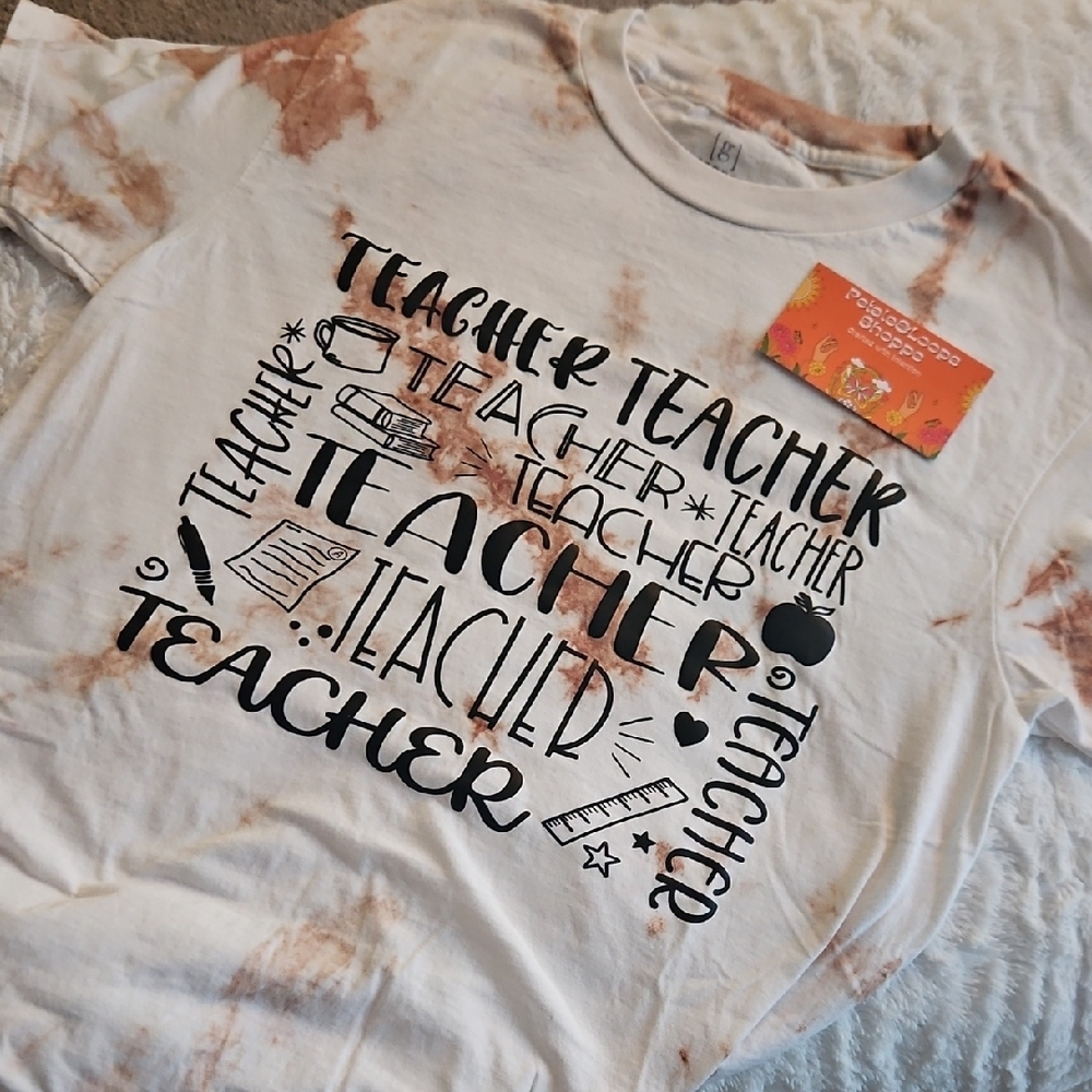 Teacher Graphic Tee - White and Brown